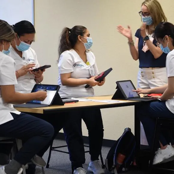 Nursing students receive their iPads