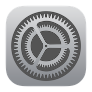 Graphic of iOS settings app icon.