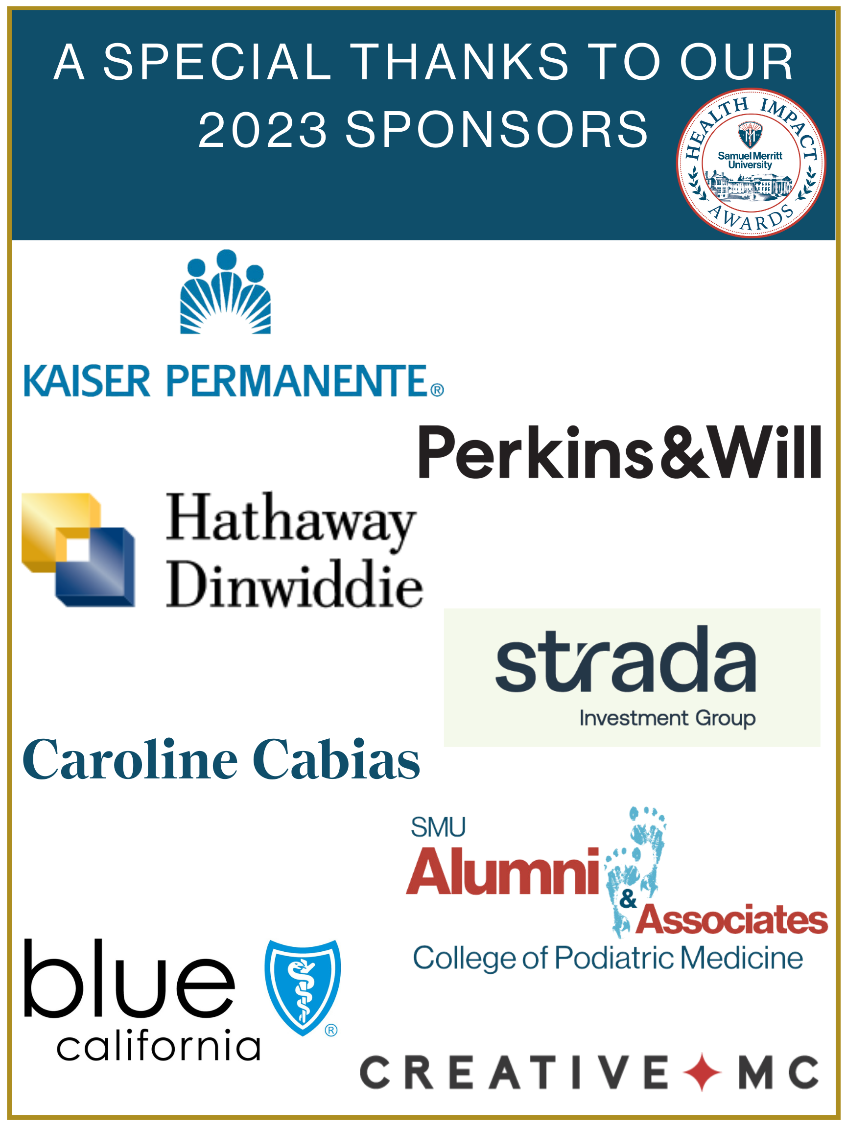 A special thanks to our 2023 sponsors, shown as a panel of sponsor logos (listed below for screen readers)