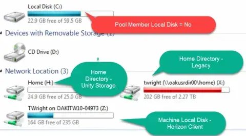 Screenshot of My Computer on VDI