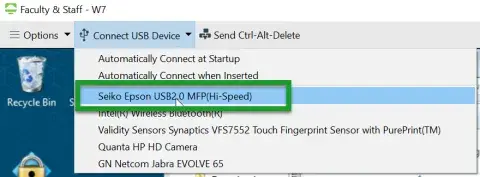 Screenshot of USB Device