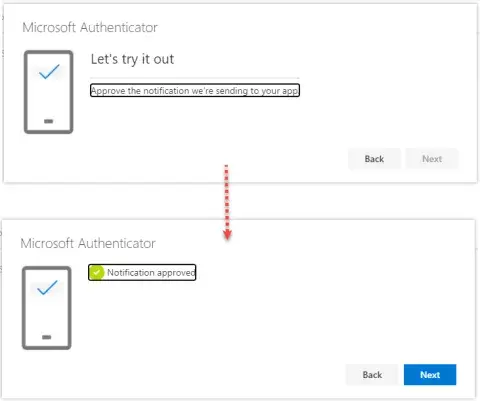 Screenshot of Microsoft Authenticator App
