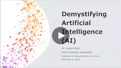 Video thumbnail for AI Speakers Series Presentation "Demystifying AI."