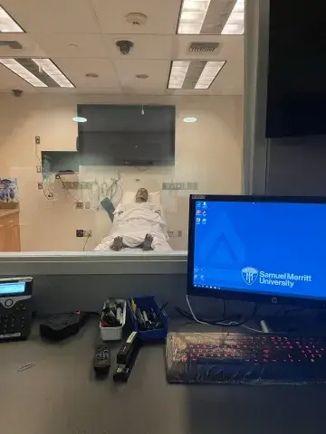 View of simulation room from the control room.