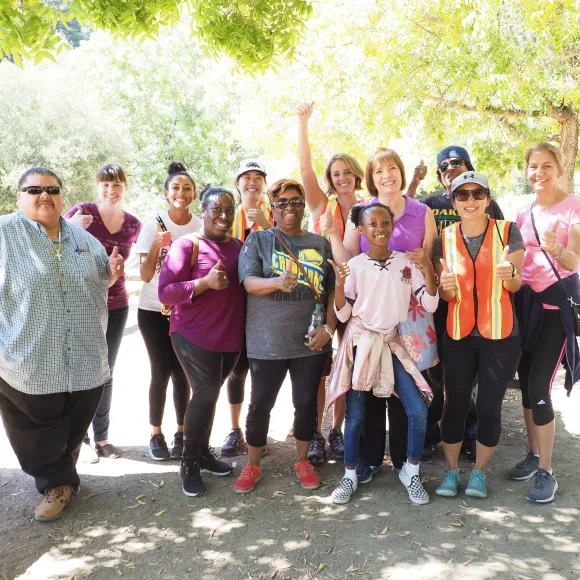 Student and community members after completing walking program