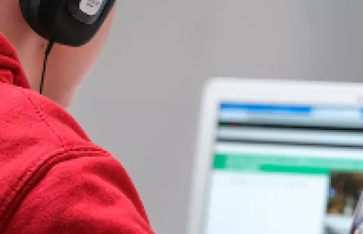 A student takes SMU program online.