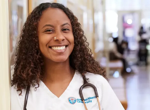 Nurse with smile on her face