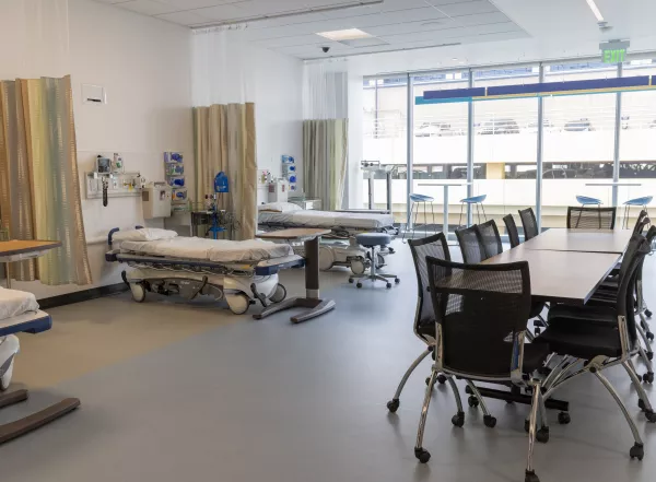 View of simulation center before students arrive