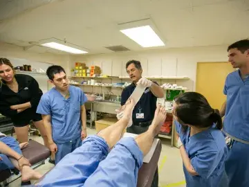 Podiatric Medical student at work