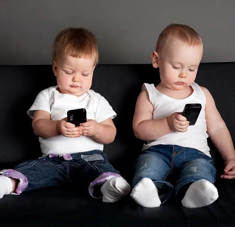 Infants using mobile devices