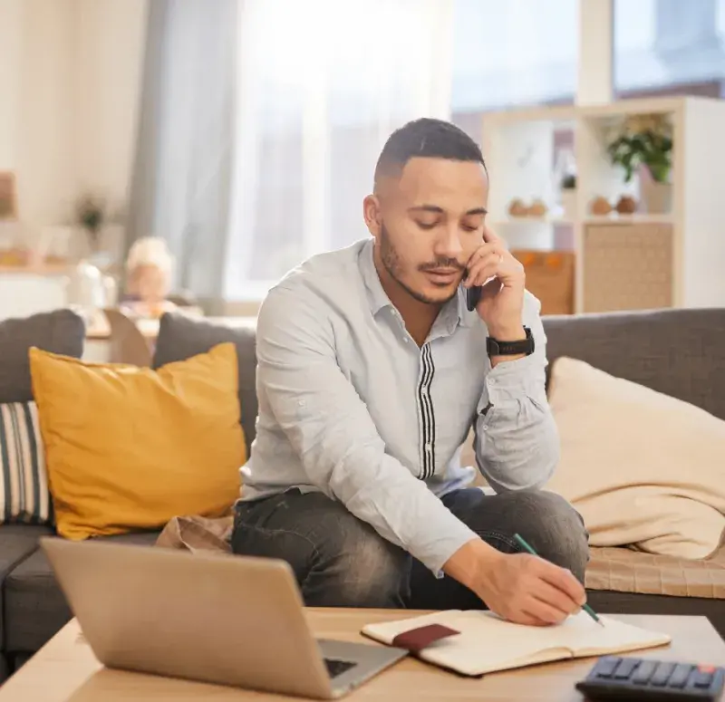 Employee working from home