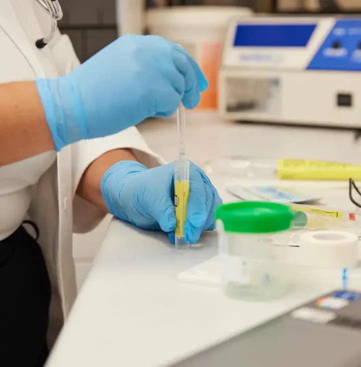 Collecting lab samples in a lab