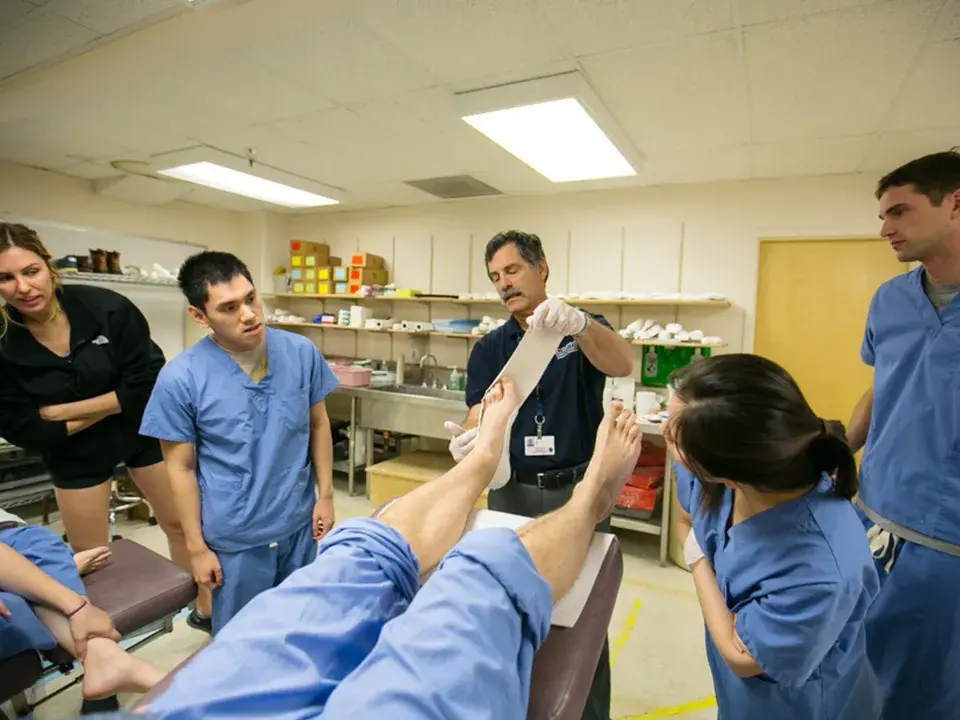 Podiatric Medical student at work
