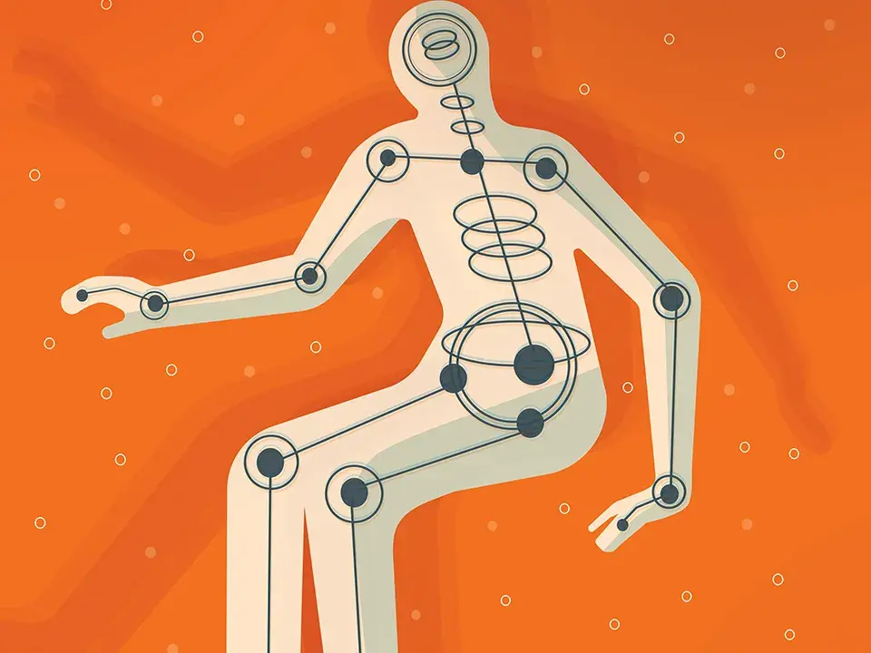 Function in Sitting Test illustration of human sitting.