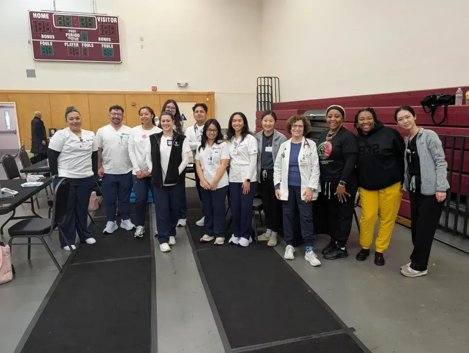 SMU nursing students and faculty at Hypertension Sunday Event posing for a photo